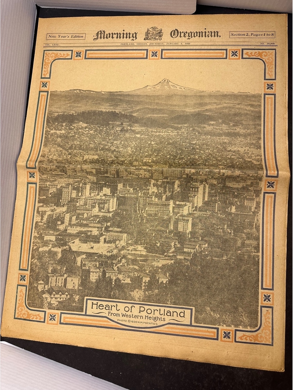 1925 Morning Oregonian New Year’s Edition Portland Oregon Mt Hood Newspaper